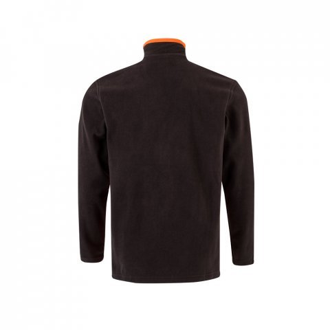 VL GERAS. Jachetă fleece bicoloră (220g/m&sup2;) din poliester (100%) - Negru/Portocaliu
