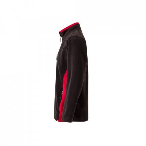 VL GERAS. Jachetă fleece bicoloră (220g/m&sup2;) din poliester (100%) - Negru/Roșu