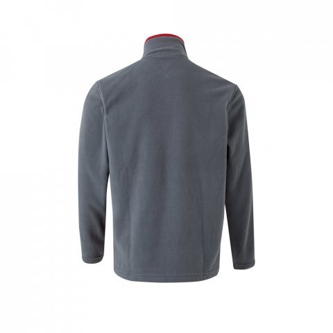 VL GERAS. Jachetă fleece bicoloră (220g/m&sup2;) din poliester (100%) - Gri/Roșu