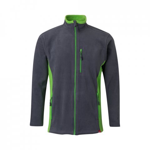 VL GERAS. Jachetă fleece bicoloră (220g/m&sup2;) din poliester (100%) - Gri/Verde