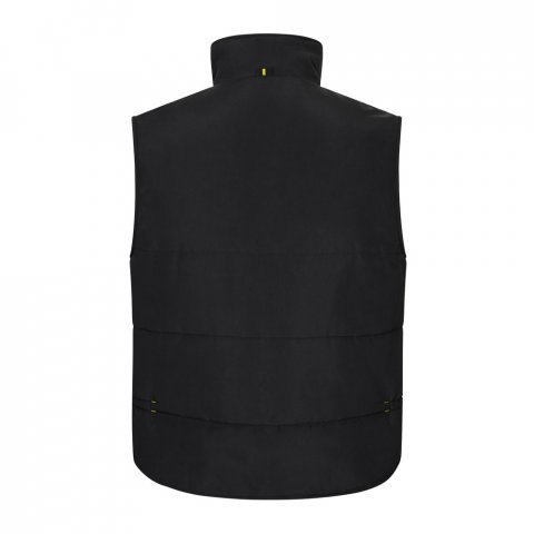 VL NERGAL. Colete acolchoado, bicolor multibolsos (120g/m&sup2;), em poli&eacute;ster (100%) - Preto/Amarelo