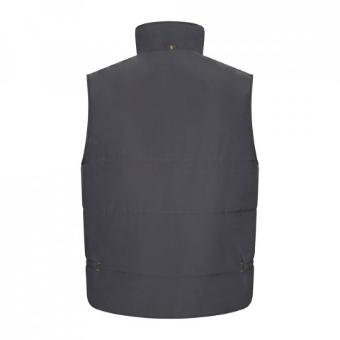 VL NERGAL. Colete acolchoado, bicolor multibolsos (120g/m&sup2;), em poli&eacute;ster (100%) - Cinzento/Amarelo