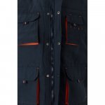 VL NERGAL. Colete acolchoado, bicolor multibolsos (120g/m&sup2;), em poli&eacute;ster (100%) - Azul marinho/Laranja