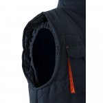 VL NERGAL. Colete acolchoado, bicolor multibolsos (120g/m&sup2;), em poli&eacute;ster (100%) - Azul marinho/Laranja