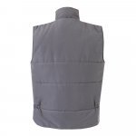 VL NERGAL. Colete acolchoado, bicolor multibolsos (120g/m&sup2;), em poli&eacute;ster (100%) - Cinzento/Laranja