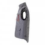 VL NERGAL. Colete acolchoado, bicolor multibolsos (120g/m&sup2;), em poli&eacute;ster (100%) - Cinzento/Laranja