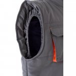 VL NERGAL. Colete acolchoado, bicolor multibolsos (120g/m&sup2;), em poli&eacute;ster (100%) - Cinzento/Laranja