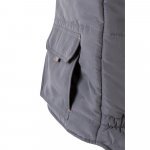 VL NERGAL. Colete acolchoado, bicolor multibolsos (120g/m&sup2;), em poli&eacute;ster (100%) - Cinzento/Laranja