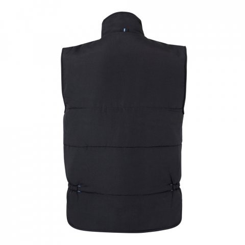VL NERGAL. Colete acolchoado, bicolor multibolsos (120g/m&sup2;), em poli&eacute;ster (100%) - Preto/Azul Claro