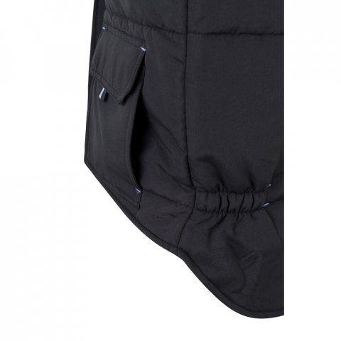 VL NERGAL. Colete acolchoado, bicolor multibolsos (120g/m&sup2;), em poli&eacute;ster (100%) - Preto/Azul Claro