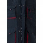 VL NERGAL. Colete acolchoado, bicolor multibolsos (120g/m&sup2;), em poli&eacute;ster (100%) - Azul marinho/Vermelho