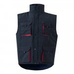 VL NERGAL. Colete acolchoado, bicolor multibolsos (120g/m&sup2;), em poli&eacute;ster (100%) - Azul marinho/Vermelho