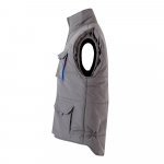 VL NERGAL. Colete acolchoado, bicolor multibolsos (120g/m&sup2;), em poli&eacute;ster (100%) - Cinzento/Azul Claro