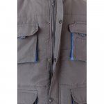 VL NERGAL. Colete acolchoado, bicolor multibolsos (120g/m&sup2;), em poli&eacute;ster (100%) - Cinzento/Azul Claro