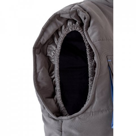 VL NERGAL. Colete acolchoado, bicolor multibolsos (120g/m&sup2;), em poli&eacute;ster (100%) - Cinzento/Azul Claro