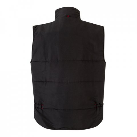 VL NERGAL. Colete acolchoado, bicolor multibolsos (120g/m&sup2;), em poli&eacute;ster (100%) - Preto/Vermelho