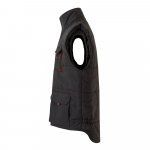 VL NERGAL. Colete acolchoado, bicolor multibolsos (120g/m&sup2;), em poli&eacute;ster (100%) - Preto/Vermelho
