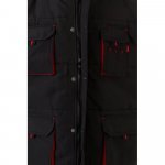 VL NERGAL. Colete acolchoado, bicolor multibolsos (120g/m&sup2;), em poli&eacute;ster (100%) - Preto/Vermelho