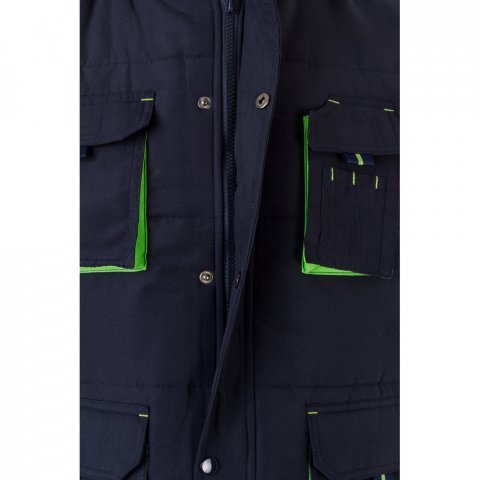 VL NERGAL. Colete acolchoado, bicolor multibolsos (120g/m&sup2;), em poli&eacute;ster (100%) - Azul marinho/Verde