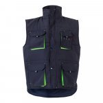 VL NERGAL. Colete acolchoado, bicolor multibolsos (120g/m&sup2;), em poli&eacute;ster (100%) - Azul marinho/Verde