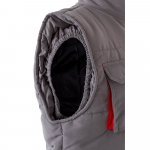 VL NERGAL. Colete acolchoado, bicolor multibolsos (120g/m&sup2;), em poli&eacute;ster (100%) - Cinzento/Vermelho
