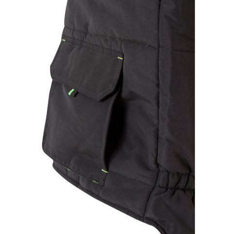 VL NERGAL. Colete acolchoado, bicolor multibolsos (120g/m&sup2;), em poli&eacute;ster (100%) - Preto/Verde
