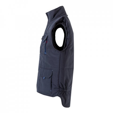 VL NERGAL. Colete acolchoado, bicolor multibolsos (120g/m&sup2;), em poli&eacute;ster (100%) - Azul marinho/Azul Claro