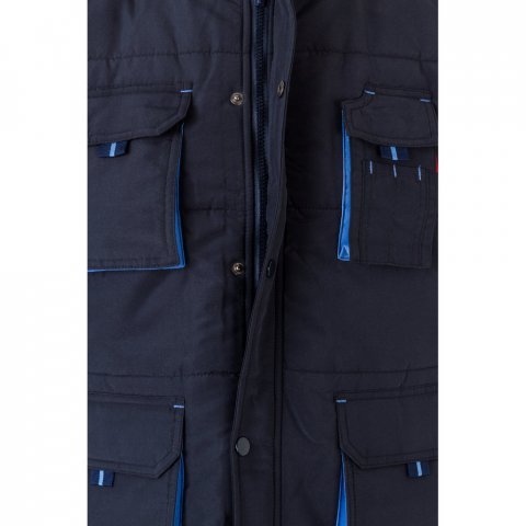 VL NERGAL. Colete acolchoado, bicolor multibolsos (120g/m&sup2;), em poli&eacute;ster (100%) - Azul marinho/Azul Claro