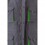 VL NERGAL. Colete acolchoado, bicolor multibolsos (120g/m&sup2;), em poli&eacute;ster (100%) - Cinzento/Verde