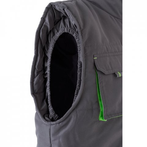 VL NERGAL. Colete acolchoado, bicolor multibolsos (120g/m&sup2;), em poli&eacute;ster (100%) - Cinzento/Verde