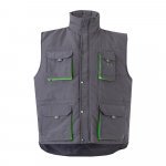 VL NERGAL. Colete acolchoado, bicolor multibolsos (120g/m&sup2;), em poli&eacute;ster (100%) - Cinzento/Verde