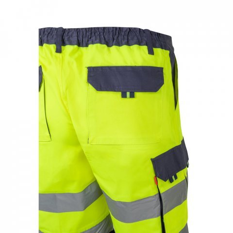 VL HADES. Two-tone multi-pocket Bermuda shorts (210g/m&sup2;), in cotton (20%) and polyester (80%) - Yellow