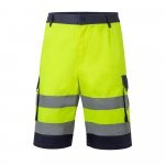 VL HADES. Two-tone multi-pocket Bermuda shorts (210g/m&sup2;), in cotton (20%) and polyester (80%) - Yellow