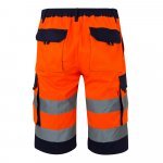 VL HADES. Two-tone multi-pocket Bermuda shorts (210g/m&sup2;), in cotton (20%) and polyester (80%) - Orange