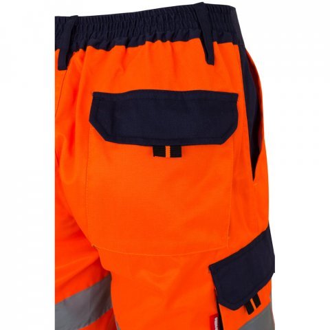 VL HADES. Two-tone multi-pocket Bermuda shorts (210g/m&sup2;), in cotton (20%) and polyester (80%) - Orange