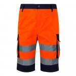VL HADES. Two-tone multi-pocket Bermuda shorts (210g/m&sup2;), in cotton (20%) and polyester (80%) - Orange