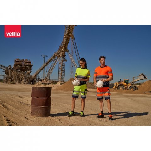 VL HADES. Two-tone multi-pocket Bermuda shorts (210g/m&sup2;), in cotton (20%) and polyester (80%)