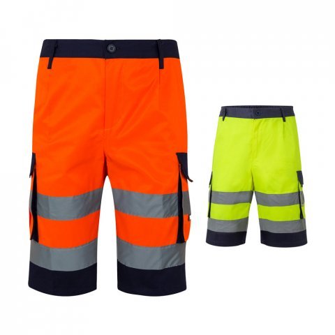 VL HADES. Two-tone multi-pocket Bermuda shorts (210g/m&sup2;), in cotton (20%) and polyester (80%)