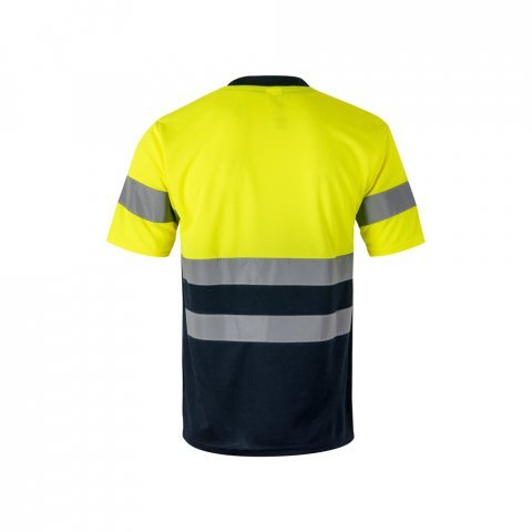 VL BRAHMA. Tricou tehnic bicolor cu ochi de pasăre (140g/m&sup2;), din poliester (100%) - Albastru/Galben