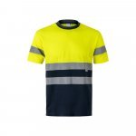 VL BRAHMA. Tricou tehnic bicolor cu ochi de pasăre (140g/m&sup2;), din poliester (100%) - Albastru/Galben