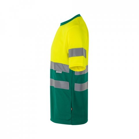 VL BRAHMA. Tricou tehnic bicolor cu ochi de pasăre (140g/m&sup2;), din poliester (100%) - Verde/Galben