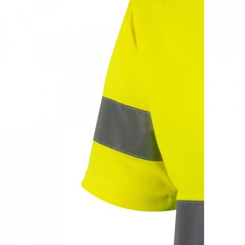 VL BRAHMA LARGE. T-shirt t&eacute;cnica bicolor bird-eye (140g/m&sup2;), em poli&eacute;ster (100%) - Verde/Amarelo