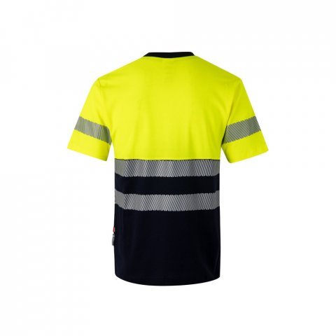 VL BASTET. Двуцветна тениска с пике (150 г/м&sup2;), от памук (55%) и полиестер (45%) - Син/жълт