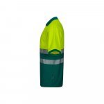 VL ACHELOUS. Polo piqu&eacute; bicolore (150g/m&sup2;) &agrave; manches courtes, en coton (55%) et polyester (45%) - Vert/Jaune