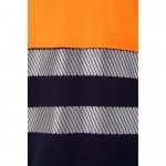 VL ACHELOUS. Polo piqu&eacute; bicolore (150g/m&sup2;) &agrave; manches courtes, en coton (55%) et polyester (45%) - Bleu marine/Orange