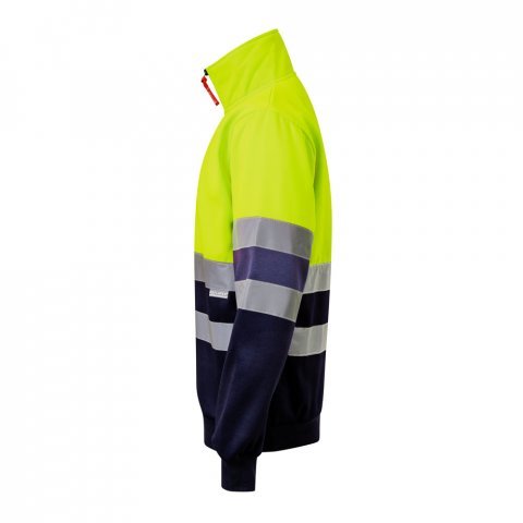 VL THOR. Zweifarbiges Sweatshirt (300g/m&sup2;) aus Polyester-Fleece (100%) - Marineblau/Gelb