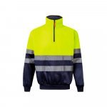 VL THOR. Zweifarbiges Sweatshirt (300g/m&sup2;) aus Polyester-Fleece (100%) - Marineblau/Gelb