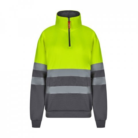 VL THOR. Zweifarbiges Sweatshirt (300g/m&sup2;) aus Polyester-Fleece (100%) - Grau/Gelb