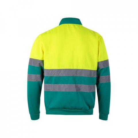 VL THOR. Zweifarbiges Sweatshirt (300g/m&sup2;) aus Polyester-Fleece (100%) - Gr&uuml;n/Gelb