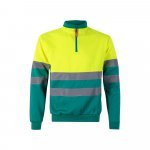 VL THOR. Zweifarbiges Sweatshirt (300g/m&sup2;) aus Polyester-Fleece (100%) - Gr&uuml;n/Gelb